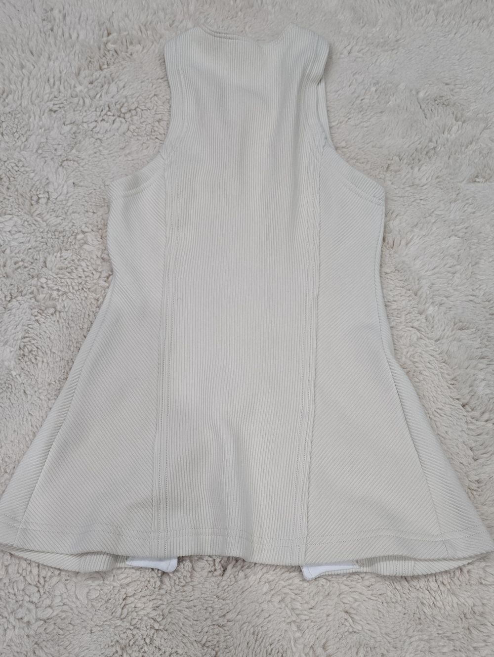 Pilcro Cream Ribbed Button-Front Tank Dress - Picture 5 of 7